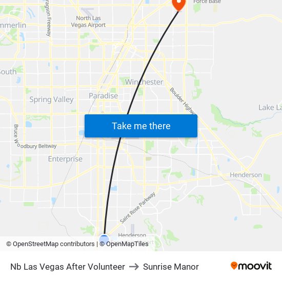 Nb Las Vegas After Volunteer to Sunrise Manor map