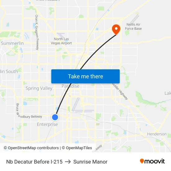 Nb Decatur After Badura to Sunrise Manor map