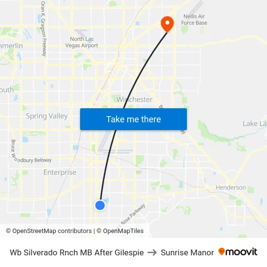 Wb Silverado Rnch MB After Gilespie to Sunrise Manor map