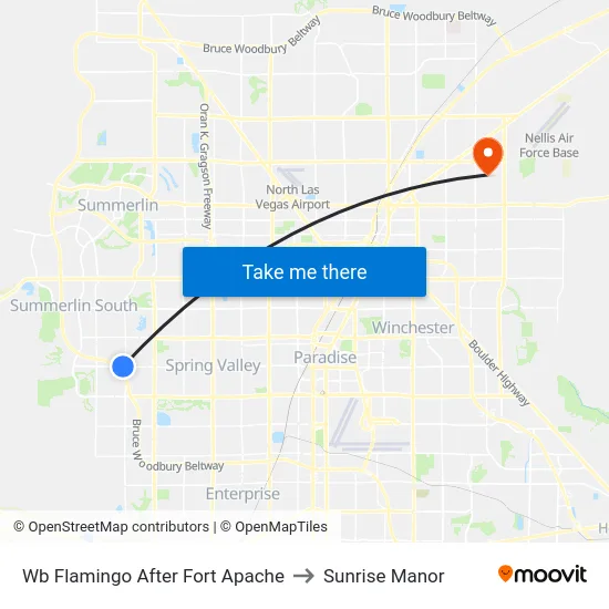 Wb Flamingo After Fort Apache to Sunrise Manor map