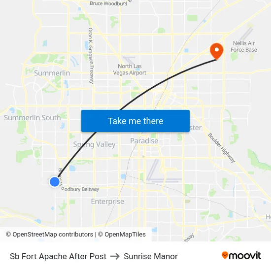 Sb Fort Apache After Post to Sunrise Manor map