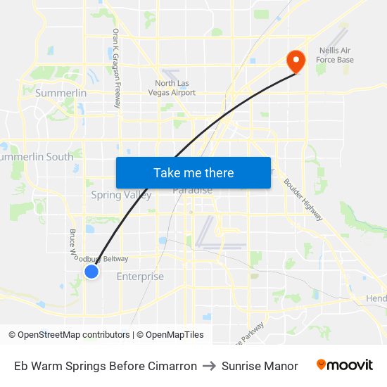 Eb Warm Springs Before Cimarron to Sunrise Manor map