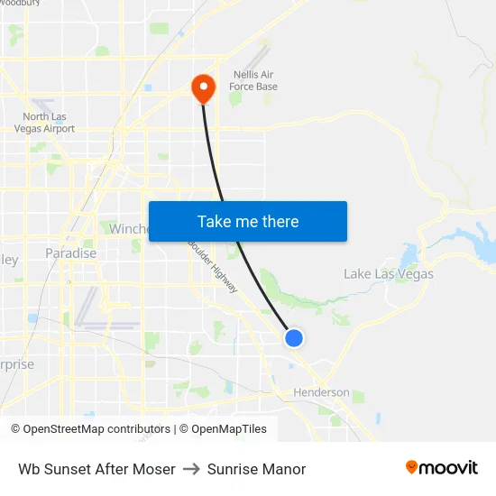Wb Sunset After Moser to Sunrise Manor map