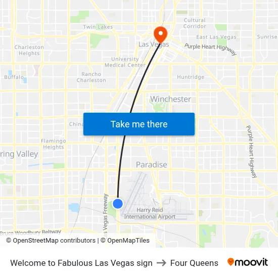 Welcome to Fabulous Las Vegas sign to Four Queens map