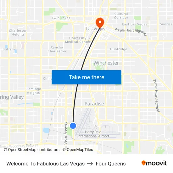 Welcome To Fabulous Las Vegas to Four Queens map