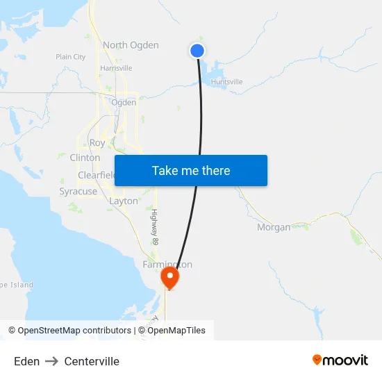 Eden to Centerville map