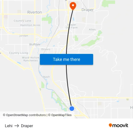Lehi to Draper map