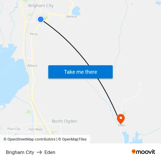 Brigham City to Eden map