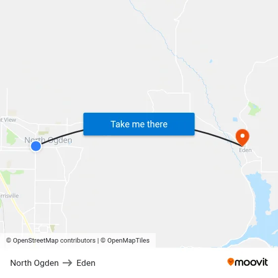 North Ogden to Eden map