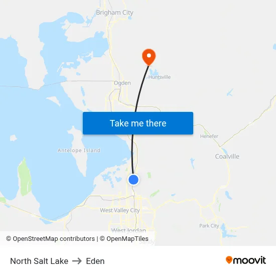 North Salt Lake to Eden map