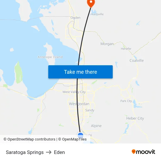 Saratoga Springs to Eden map