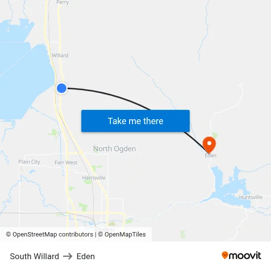 South Willard to Eden map