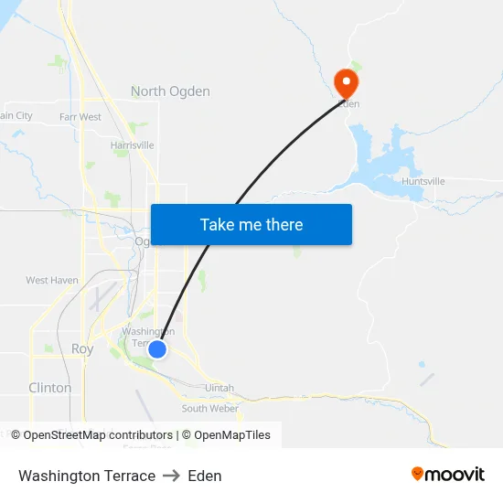 Washington Terrace to Eden map