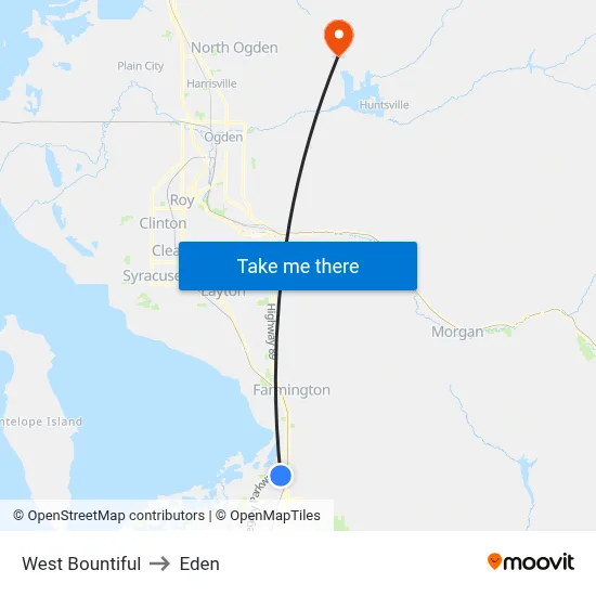 West Bountiful to Eden map