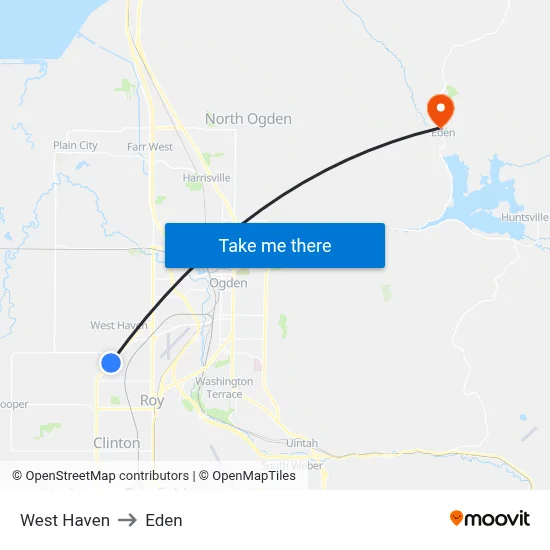 West Haven to Eden map