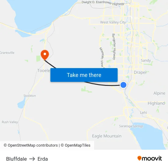 Bluffdale to Erda map