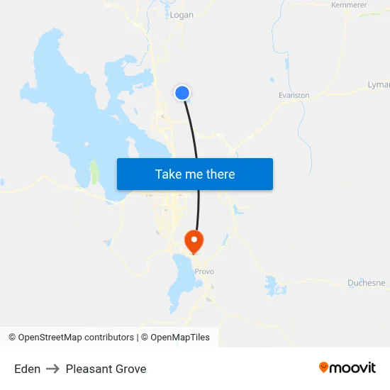 Eden to Pleasant Grove map