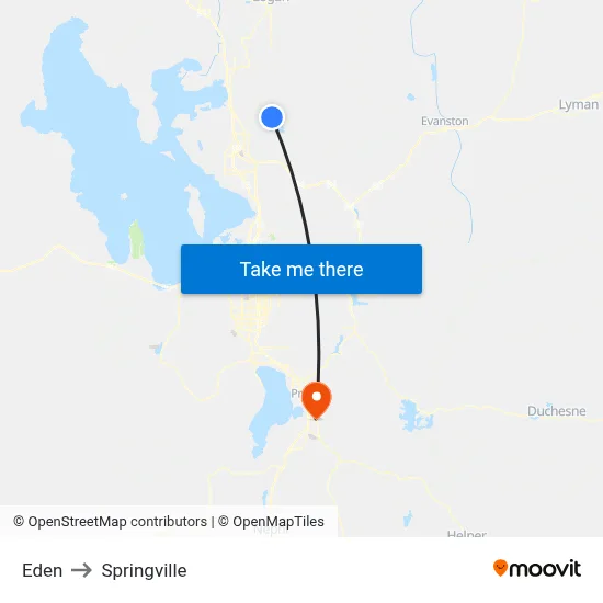 Eden to Springville map