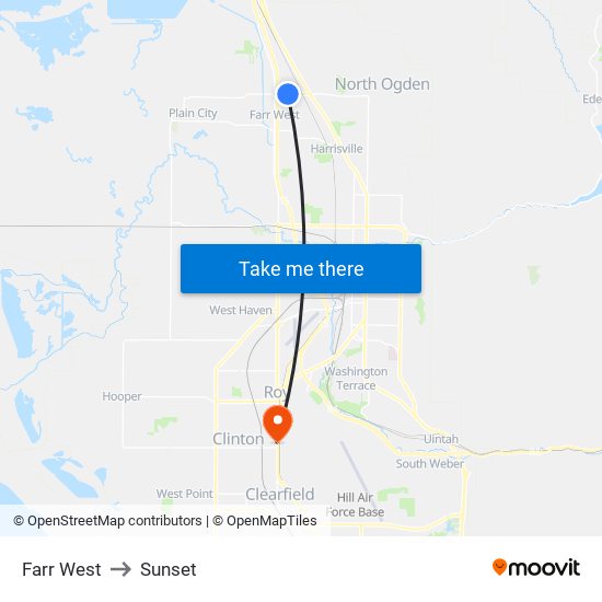 Farr West to Sunset map