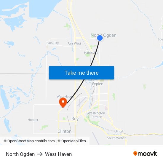 North Ogden to West Haven map