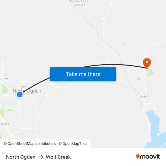 North Ogden to Wolf Creek map