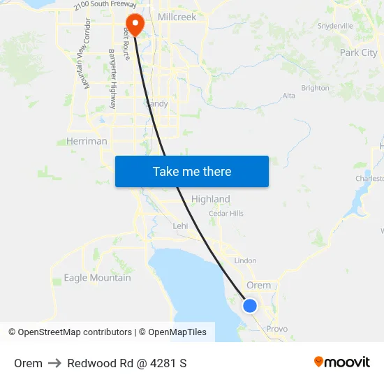 Orem to Redwood Rd @ 4281 S map