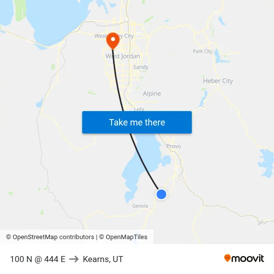 100 N @ 444 E to Kearns, UT map