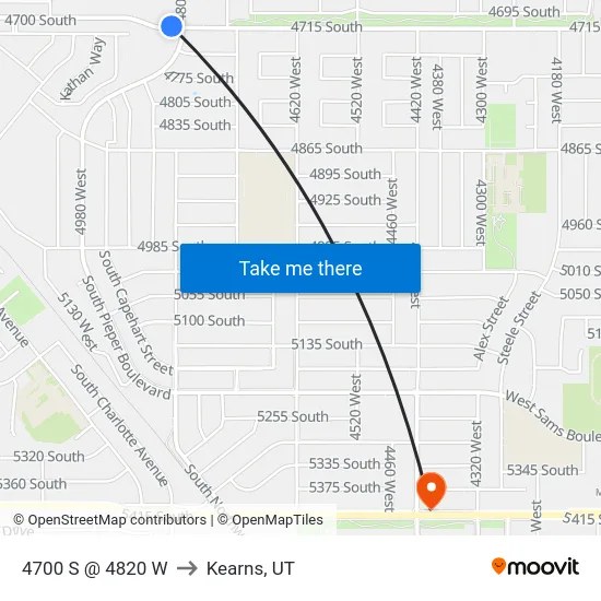 4700 S @ 4820 W to Kearns, UT map