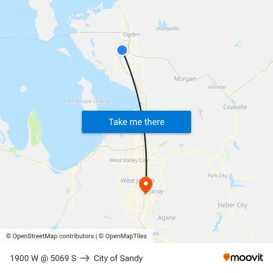 1900 W @ 5069 S to City of Sandy map