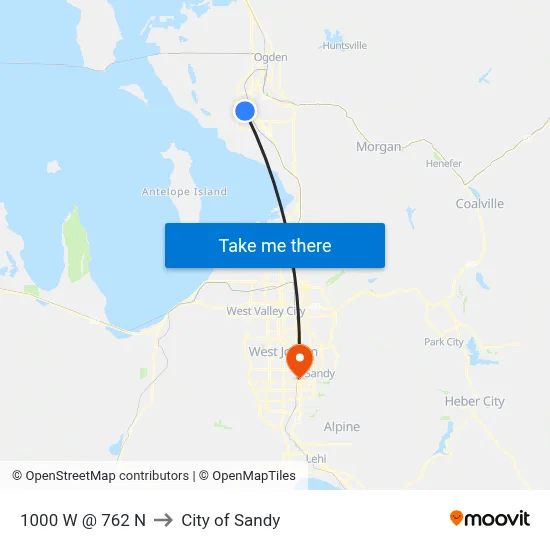 1000 W @ 762 N to City of Sandy map