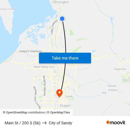 Main St / 200 S (Sb) to City of Sandy map