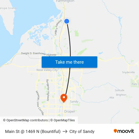 Main St @ 1469 N    (Bountiful) to City of Sandy map