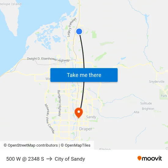500 W @ 2348 S to City of Sandy map