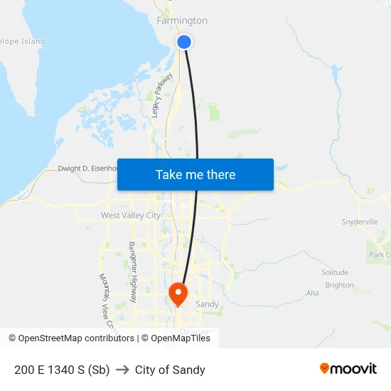 200 E 1340 S (Sb) to City of Sandy map