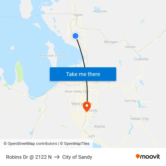 Robins Dr @ 2122 N to City of Sandy map