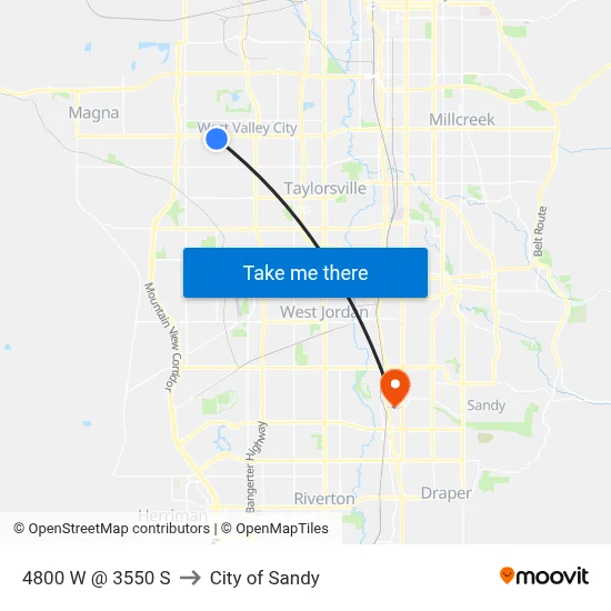 4800 W @ 3550 S to City of Sandy map