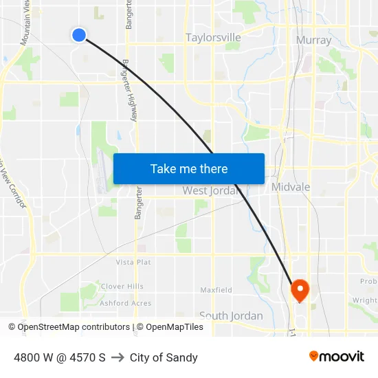 4800 W @ 4570 S to City of Sandy map