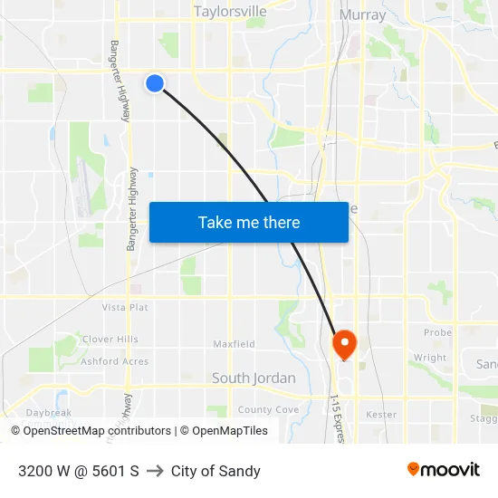 3200 W @ 5601 S to City of Sandy map