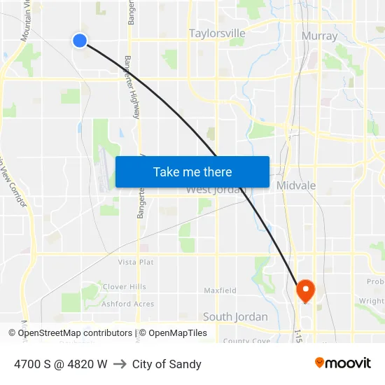 4700 S @ 4820 W to City of Sandy map