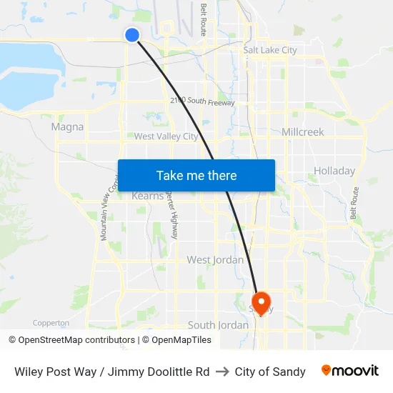 Wiley Post Way / Jimmy Doolittle Rd to City of Sandy map
