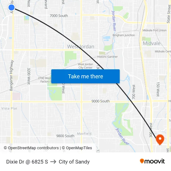 Dixie Dr @ 6825 S to City of Sandy map