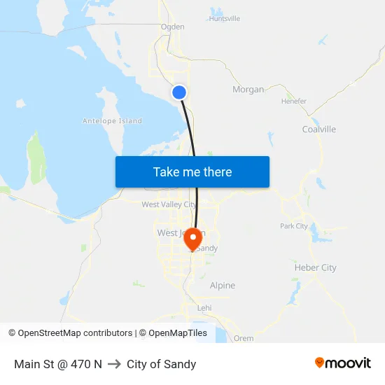 Main St @ 470 N to City of Sandy map