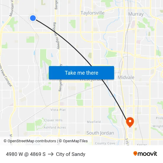 4980 W @ 4869 S to City of Sandy map