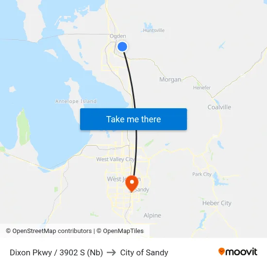 Dixon Pkwy / 3902 S (Nb) to City of Sandy map