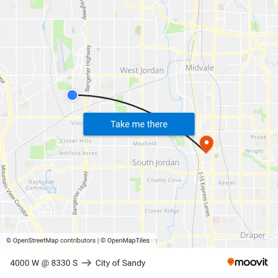 4000 W @ 8330 S to City of Sandy map