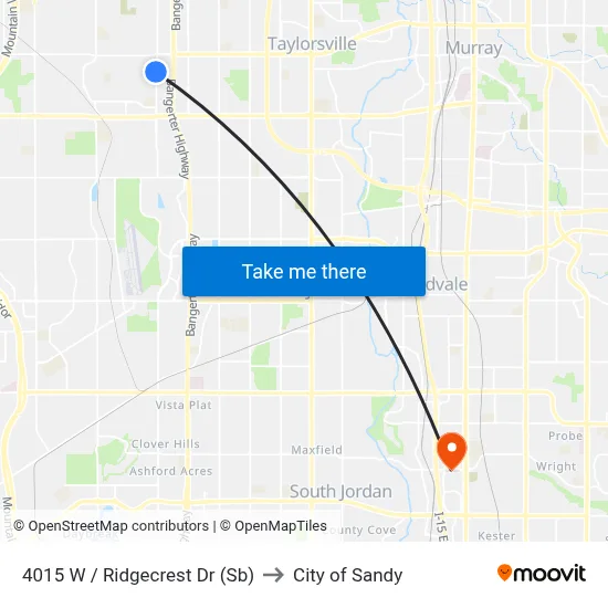 4015 W / Ridgecrest Dr (Sb) to City of Sandy map