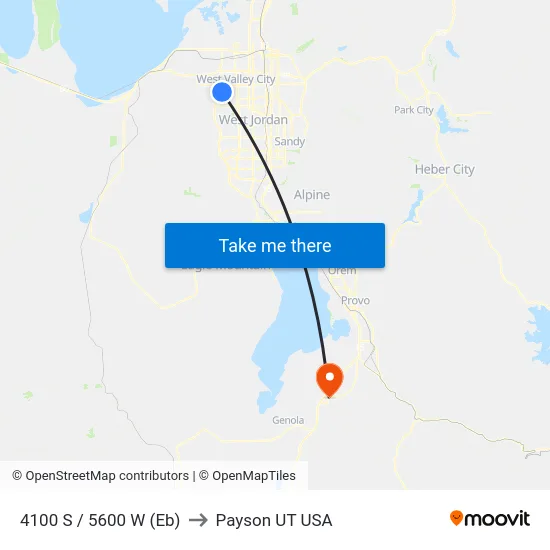 4100 S / 5600 W (Eb) to Payson UT USA map