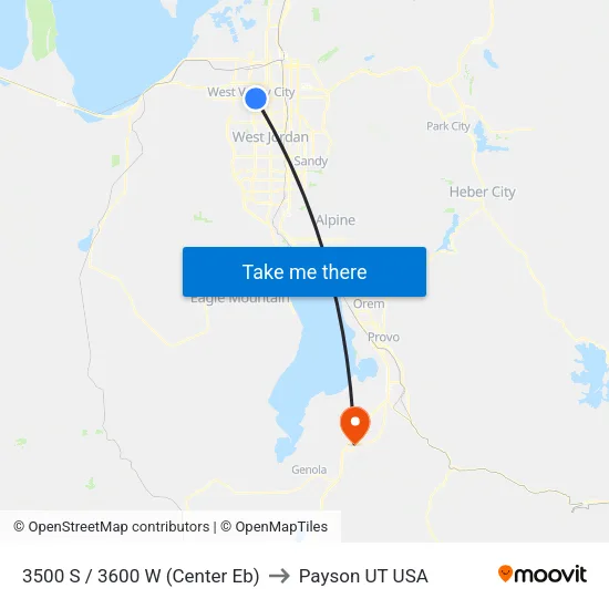 3500 S / 3600 W (Center Eb) to Payson UT USA map