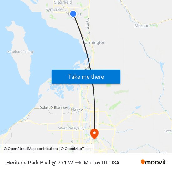 Heritage Park Blvd @ 771 W to Murray UT USA map