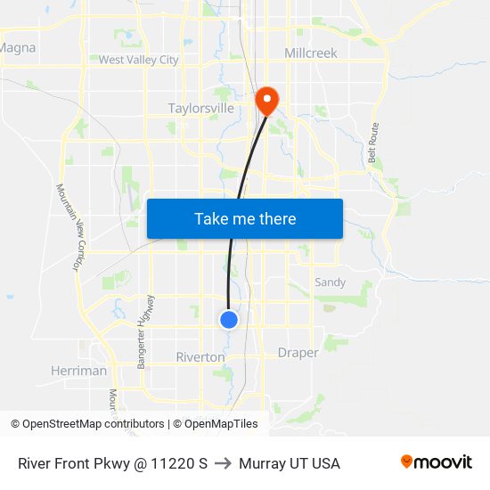 River Front Pkwy @ 11220 S to Murray UT USA map